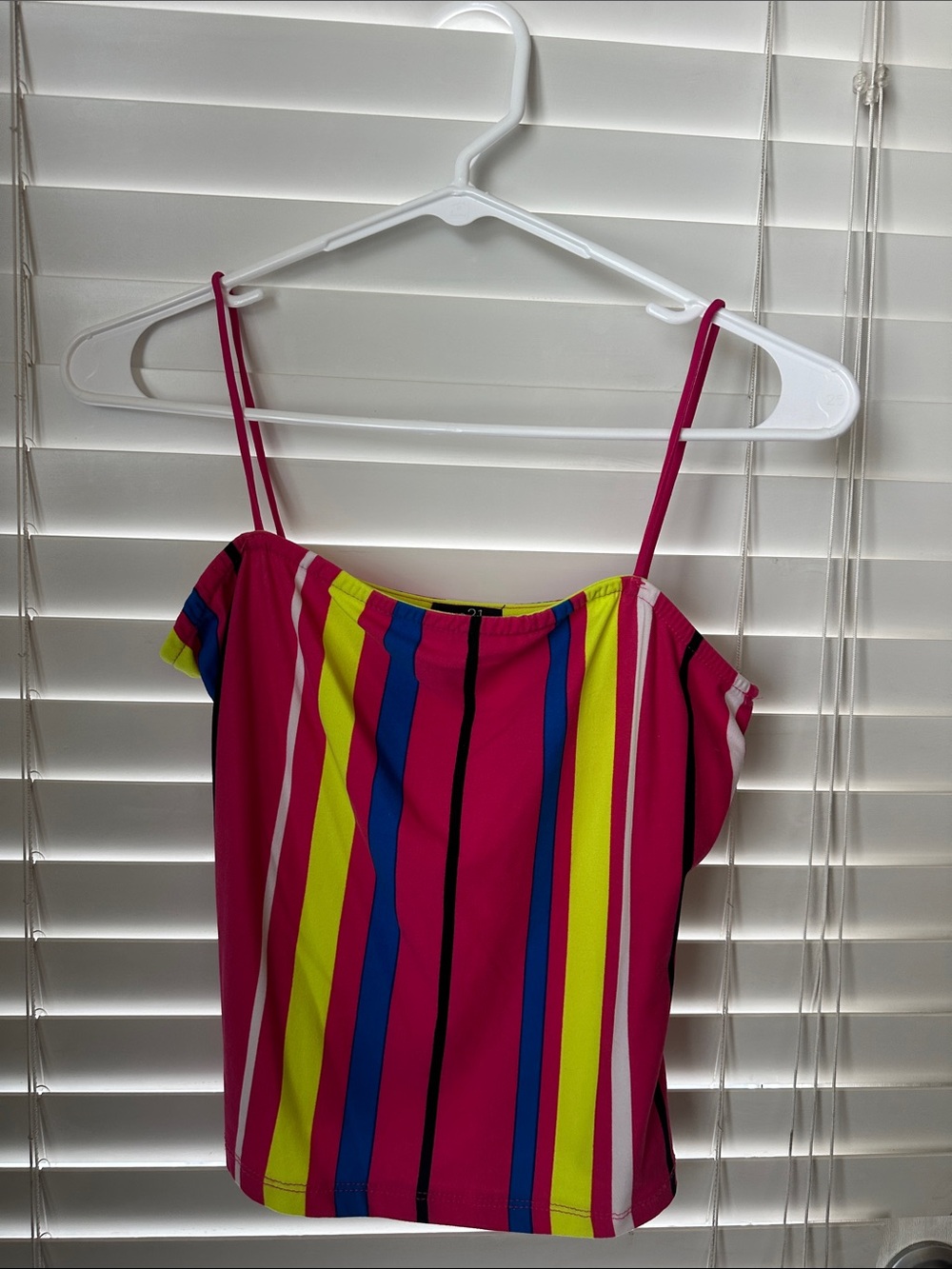 Striped Magenta Multi-Color Spaghetti Strap Women’s Top